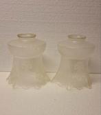 Set van 2 vintage lampenkappen, Huis en Inrichting, Lampen | Lampenkappen, Gebruikt, Crème, Vintage, Ophalen of Verzenden