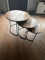 Bijzettafeltjes, Huis en Inrichting, Tafels | Bijzettafels, Overige materialen, Minder dan 55 cm, Gebruikt, Rond