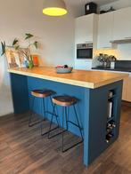 Handgemaakt keukeneiland met veel opbergruimte, Ophalen, Gebruikt, Blauw, 150 tot 200 cm