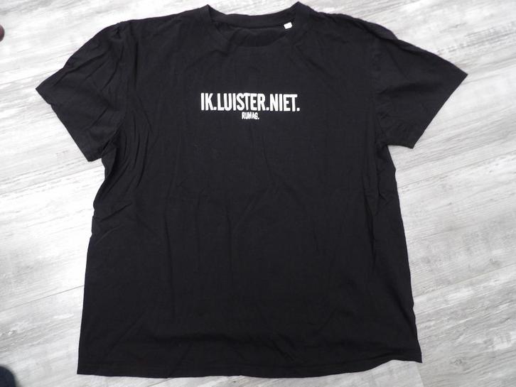 z.g.a.n Rumag Ik.luister.niet t-shirt mt L, Kleding | Heren, T-shirts, Zo goed als nieuw, Maat 52/54 (L), Zwart, Ophalen of Verzenden