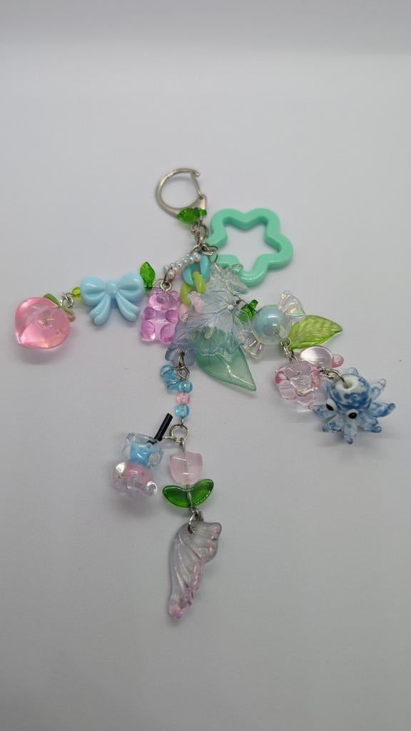 Craft handmade keychain/bag keychain: "Chunky teal", Ophalen of Verzenden, Nieuw, Overige typen