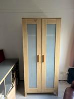 IKEA kast met glazen deuren – licht houtkleur, Ophalen, Zo goed als nieuw, 50 tot 75 cm, 150 tot 200 cm