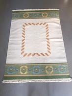 Vintage Zweedse wollen rollakan groen, crème, okergeel, 100 tot 150 cm, Geen, 200 cm of meer, Scandinavisch