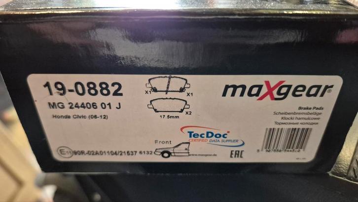 honda civic remblokken, Auto-onderdelen, Accu's en Toebehoren, Honda, Nieuw, Ophalen of Verzenden