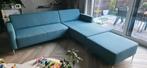 Hoekbank met hocker | Key West Goossens | kleur Petrol Blue, Huis en Inrichting, Banken | Bankstellen, Ophalen, 250 tot 300 cm