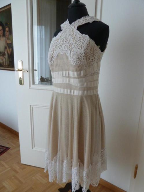 Tadashi Shoji USA, Japanse designer jurk, wolwit kant, mt 36, Kleding | Dames, Jurken, Nieuw, Maat 36 (S), Wit, Knielengte, Verzenden
