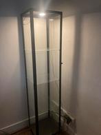 Zgan ; Ikea vitrinekast zwart met lamp ; Blaliden/strimsav, Huis en Inrichting, Kasten | Vitrinekasten, Ophalen, 50 tot 100 cm