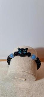 Elastische armband met poezenkop, Sieraden, Tassen en Uiterlijk, Armbanden, Ophalen of Verzenden, Nieuw, Zwart, Kunststof of Plastic