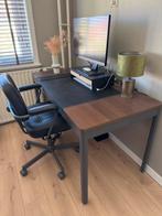 Bureau idåsen, bruin/donkergrijs 140x70x75cm, Ophalen, Gebruikt, Bureau