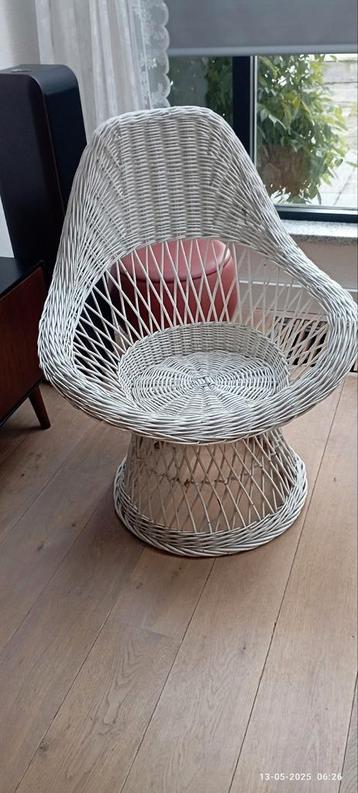 Tiki boho Ibiza stijl vintage rieten stoel jaren 60/70 beschikbaar voor biedingen