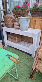 grote sidetable van steigerhout, Huis en Inrichting, Tafels | Sidetables, Ophalen, 100 tot 150 cm, Zo goed als nieuw, 25 tot 50 cm