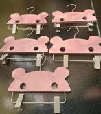 5x Roze houten Beren Kinderkledinghangers met Klemmen, Kinderen en Baby's, Kinderkamer | Inrichting en Decoratie, Ophalen of Verzenden
