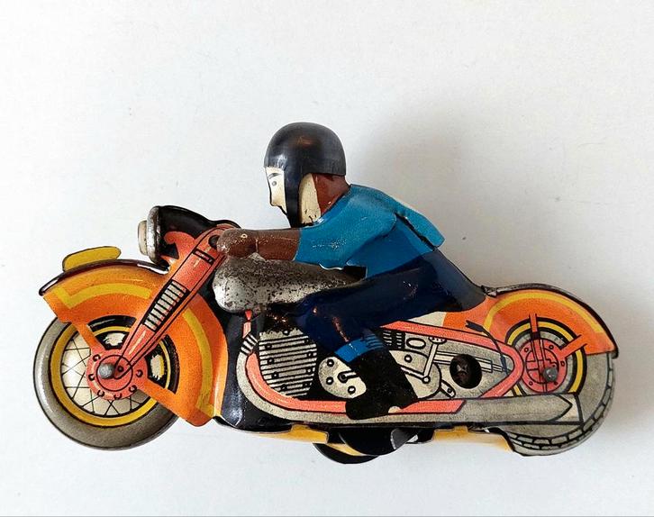 Oud Blikken Speelgoed Motorfiets LMZ Tin Toy Motorcycle, Antiek en Kunst, Antiek | Speelgoed, Verzenden