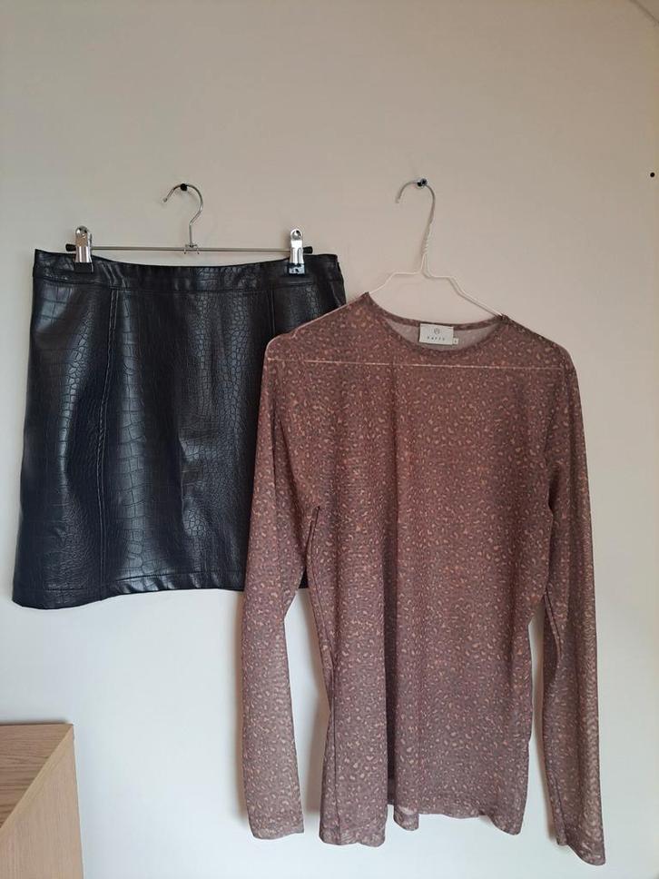 Myjewellery rok & Kaffe top - Maat L - Nieuw!, Kleding | Dames, Rokken, Nieuw, Maat 42/44 (L), Zwart, Boven de knie, Ophalen of Verzenden