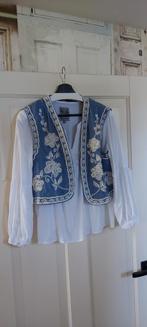 Prachtig gilet Zara borduursels mt M, Kleding | Dames, Maat 38/40 (M), Blauw, Zara, Ophalen of Verzenden
