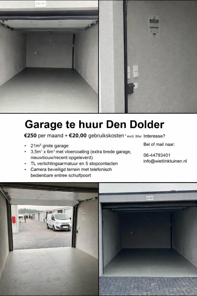 Huur garage Den Dolder, Huizen en Kamers, Garages en Parkeerplaatsen, Utrecht