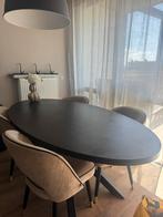 Eettafel ovaal zwart, Huis en Inrichting, Tafels | Eettafels, Ophalen of Verzenden, Zo goed als nieuw, Vijf personen of meer, Ovaal
