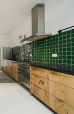 keukenblok / onderkasten met werkblad – €500 (vraagprijs), Huis en Inrichting, Keuken | Keukenelementen, Ophalen, Gebruikt, Bruin