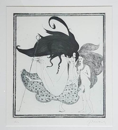 Janosch Horst Eckert(1931) Ets " De kleine prinses " Ges Gen, Antiek en Kunst, Kunst | Etsen en Gravures, Ophalen of Verzenden