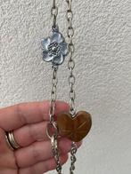 Ketting hartje bloem, Sieraden, Tassen en Uiterlijk, Kettingen, Ophalen of Verzenden, Nieuw, Overige materialen