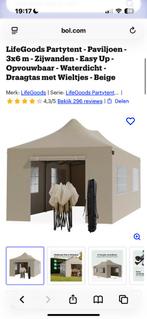 Partytent Paviljoen 3x6m met Zijwanden Beige, Ophalen, Opvouwbaar, Partytent, Minder dan 4 meter