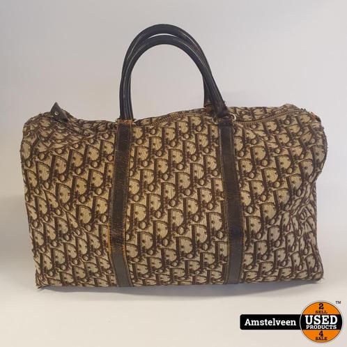 Christian Dior Boston Vintage | Bruin canvas monogram 50's, Sieraden, Tassen en Uiterlijk, Tassen | Damestassen, Gebruikt