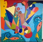Abstract schilderij Moniek van der Heide, Antiek en Kunst, Ophalen