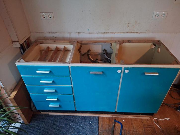 Bruynzeel Piet Zwart design, Huis en Inrichting, Keuken | Keukenelementen, Minder dan 100 cm, 150 tot 200 cm, 50 tot 75 cm, Blauw