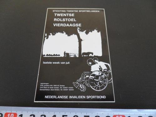 sticker Twentse Rolstoel vierdaagse invaliden sportbond, Verzamelen, Stickers, Zo goed als nieuw, Bedrijf of Vereniging, Ophalen