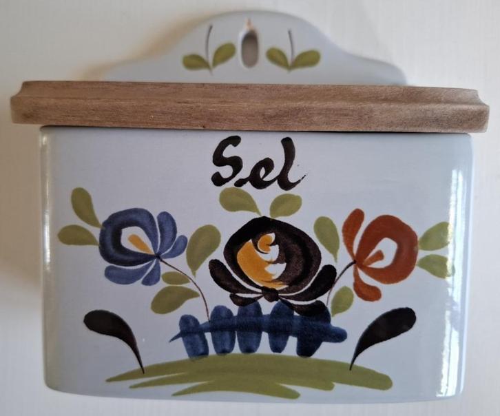 Vintage Franse keramieke zoutbak GF Fait Main, Antiek en Kunst, Curiosa en Brocante, Ophalen of Verzenden