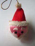 vintage kerst satijnen kerstbal versierd als kerstman, Ophalen of Verzenden, Gebruikt