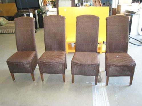 Set van 4 Lloyd Loom stoelen, Huis en Inrichting, Stoelen, Gebruikt