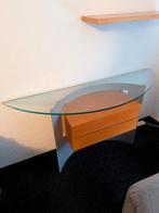 Sidetable met glazen blad, Ophalen, 50 tot 100 cm, Zo goed als nieuw, 25 tot 50 cm