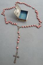 Om 1925-1950 Rozenkrans Doosje Bijbel Boekvorm Maria Madonna, Antiek en Kunst, Ophalen of Verzenden