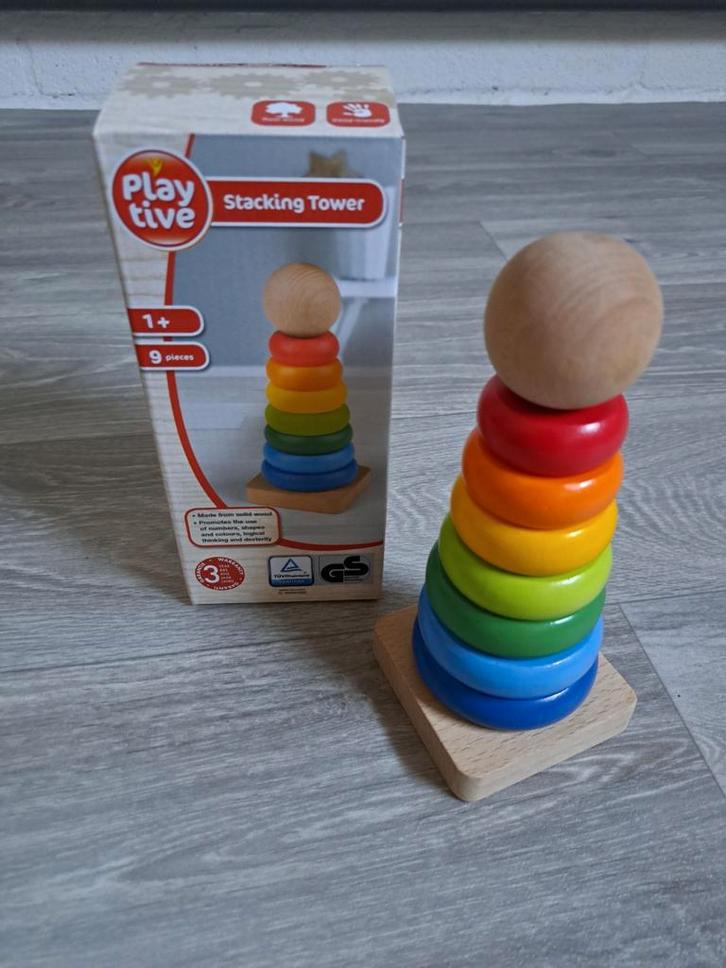 Houten stapel toren., Kinderen en Baby's, Speelgoed | Houten speelgoed, Nieuw, Ophalen of Verzenden