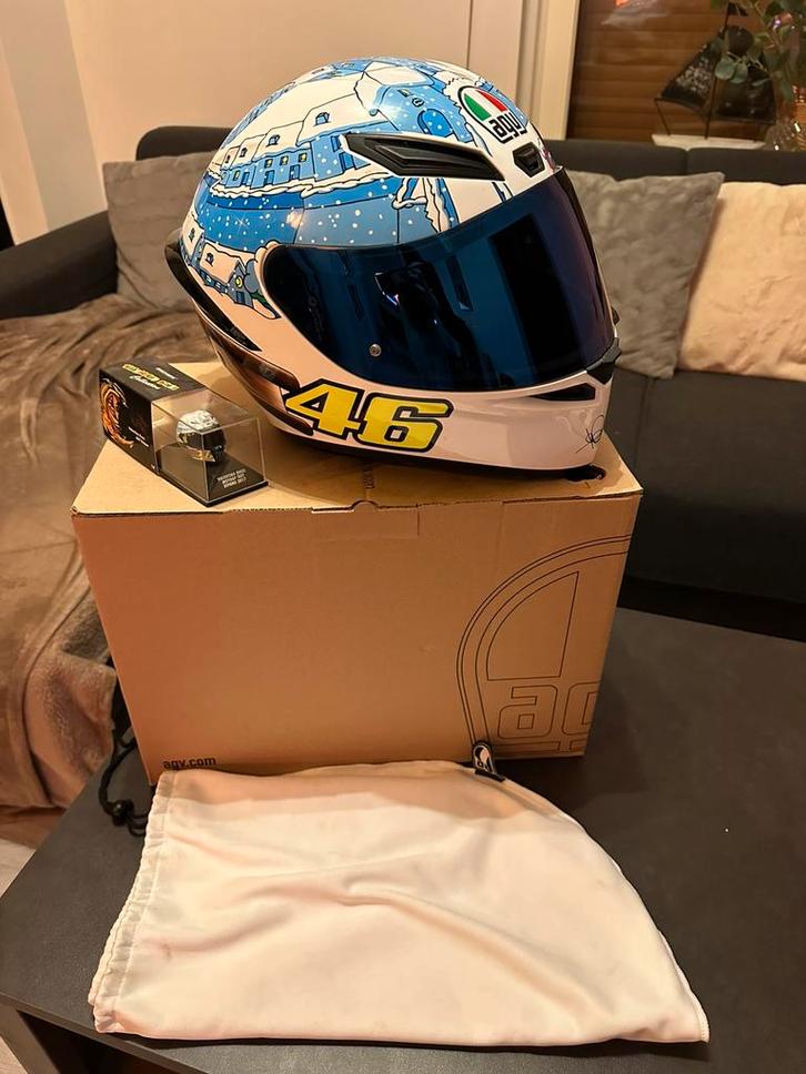 AGV K3 Rossi Wintertest 2017 helm ZGAN Maat L, Motoren, Kleding | Motorhelmen, Integraalhelm, AGV, Tweedehands, Ophalen of Verzenden