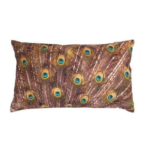 Kussenhoes Joly Peacock 30 x 50 cm, Huis en Inrichting, Woonaccessoires | Kussens, Nieuw, Beige, Rechthoekig, Verzenden