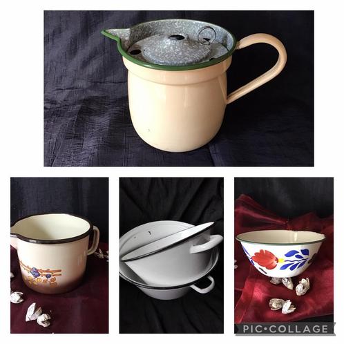 Emaiile  kannen, bakken, Antiek en Kunst, Antiek | Emaille, Ophalen of Verzenden