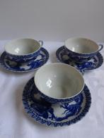 Antieke kopjes kraakporselein eierporselein blauw/wit draak, Antiek en Kunst, Antiek | Servies los, Ophalen of Verzenden