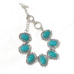 Faux Turquoise Armband 18/21cm, Sieraden, Tassen en Uiterlijk, Staal, Nieuw, Met edelsteen, Verzenden
