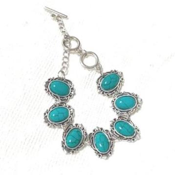  Faux Turquoise Armband 18/21cm beschikbaar voor biedingen