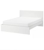 IKEA Tweepersoonsbed met Lattenbodems, Huis en Inrichting, Ophalen, Wit, Tweepersoons, 140 cm