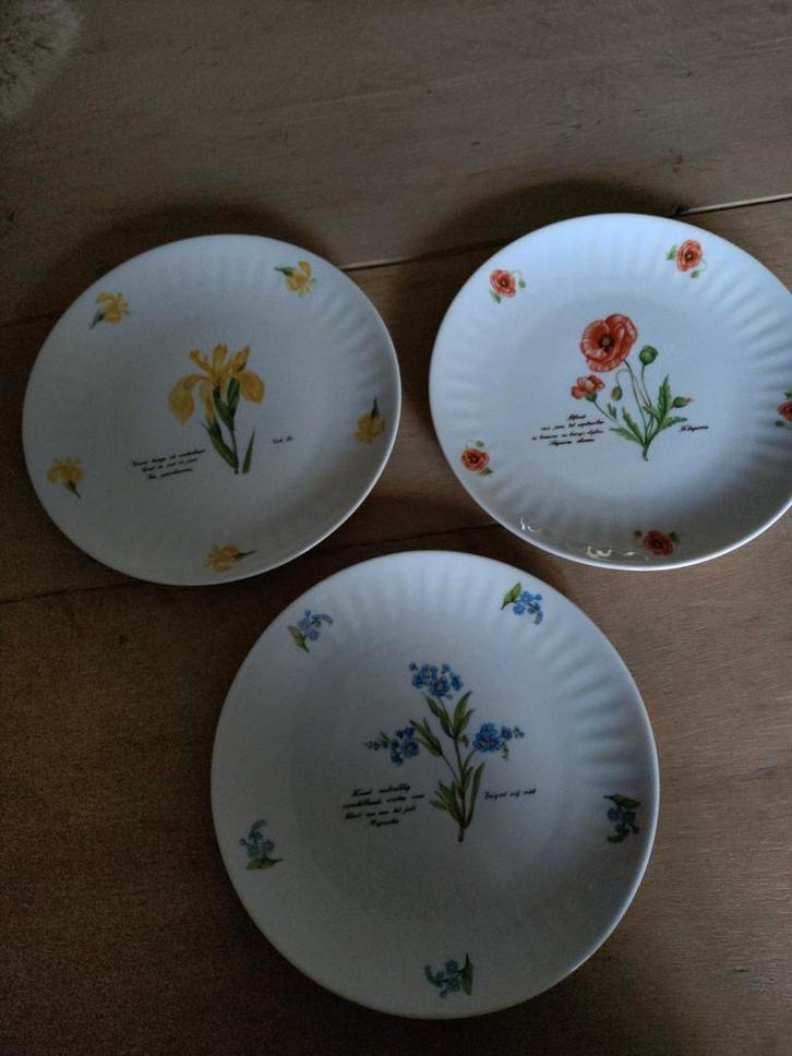 Mooie set van 3 vintage borden EXCLUSIEF LIBELLE PORCELEIN, Antiek en Kunst, Antiek | Servies los, Ophalen of Verzenden