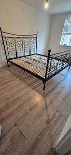 Ikea bed, Ophalen, Zwart, Tweepersoons, Zo goed als nieuw