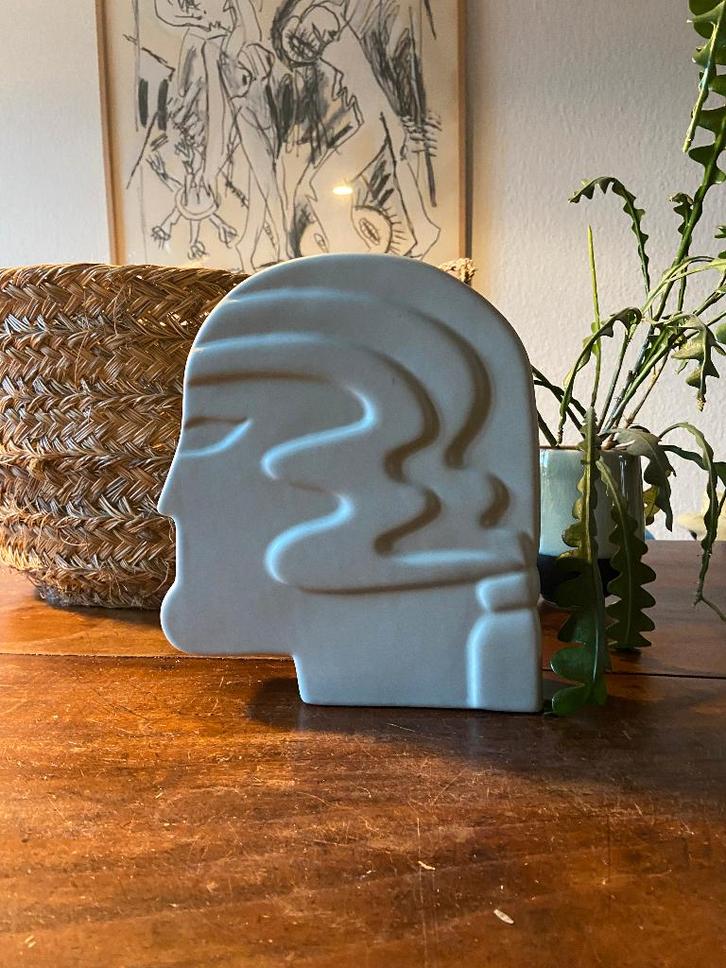 Aparte grijze keramiek VAAS met gezicht CoCo Mason  Nieuw!, Huis en Inrichting, Woonaccessoires | Vazen, Nieuw, Overige kleuren