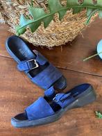 Super mooie aparte blauwe leren muilen BALLY mt 38,5 i.g.st., Blauw, Zo goed als nieuw, Bally, Sandalen of Muiltjes