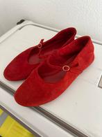 Rode suede ballerina’s, Ophalen of Verzenden, Zo goed als nieuw, Rood