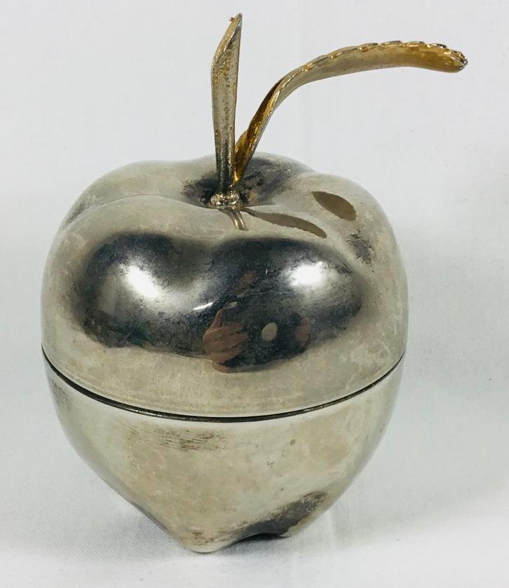 Vintage silverplated messing appel bonbonniere Manetti, Verzamelen, Retro, Huis en Inrichting, Verzenden