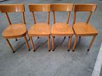 Houten stoelen set van 4, Ophalen, Gebruikt, Bruin, Vintage