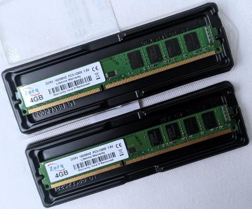 2x 4GB = 8GB DDR3 1600 MHz PC3-12800 desktop geheugen, Computers en Software, RAM geheugen, Zo goed als nieuw, Desktop, DDR3, Ophalen